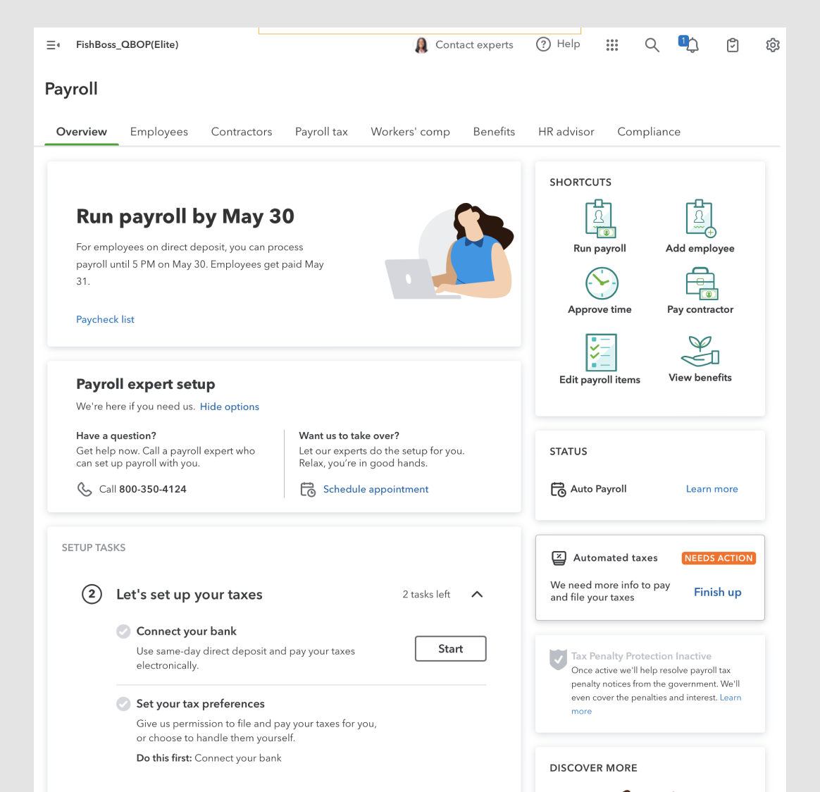 Payroll dashboard design